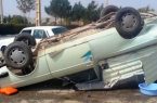 جان باختن ۳ نفر بر اثر واژگونی خودرو در جاده جنت‌آباد قم